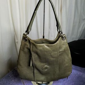 Army Green Leather bag by Gianni Bernini